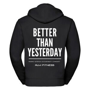 ALM Fitness - Better Than Yesterday zipped hooded sweat Thumbnail