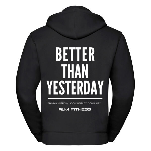 ALM Fitness - Better Than Yesterday zipped hooded sweat Thumbnail
